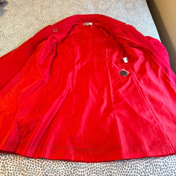 Leshop | Vibrant Red Double Breasted Trench Coat - Picture 7 of 11